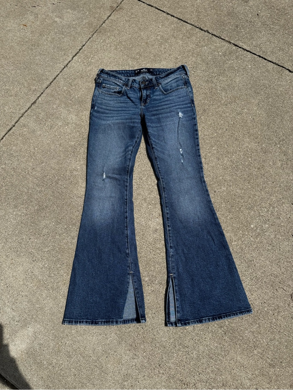 Hollister Dark Blue Flare Jeans with Front Slit